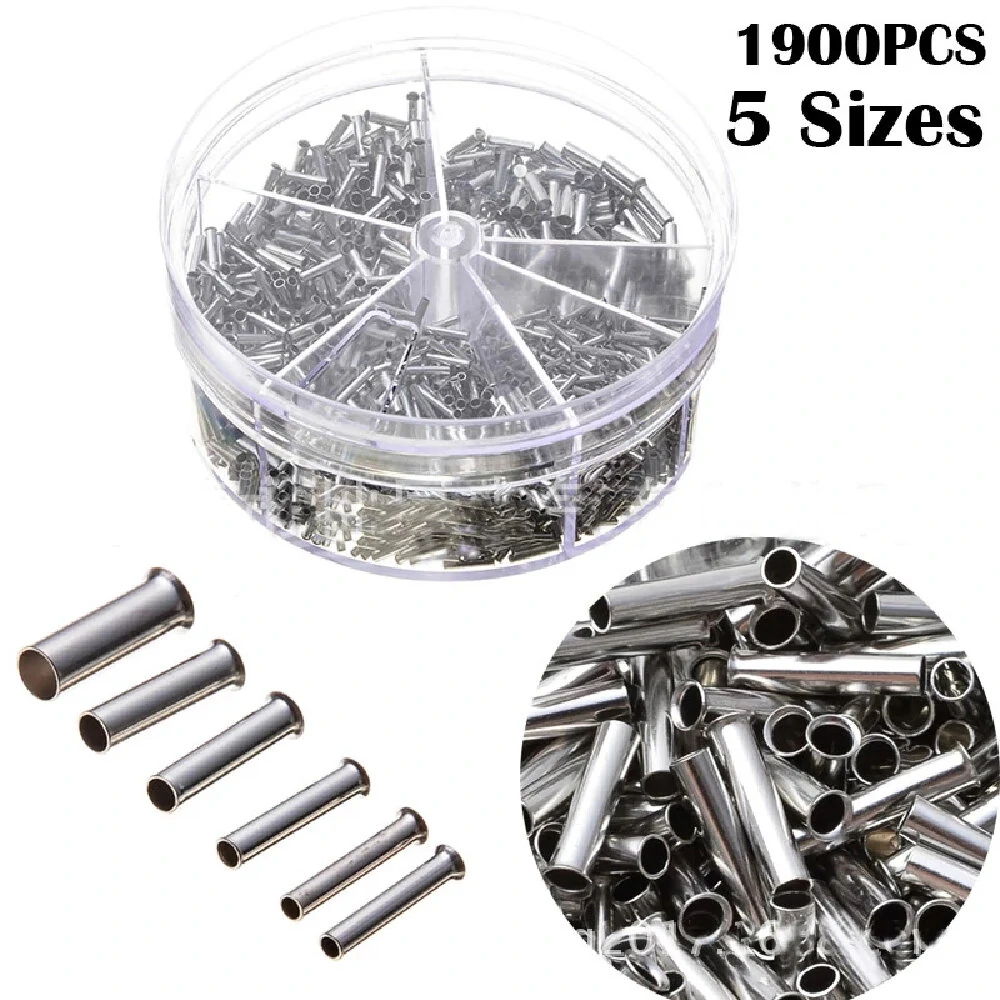 1900pcs terminal block cold-pressed insulated ferrules terminal block cord end wire connector electrical crimp sleeves