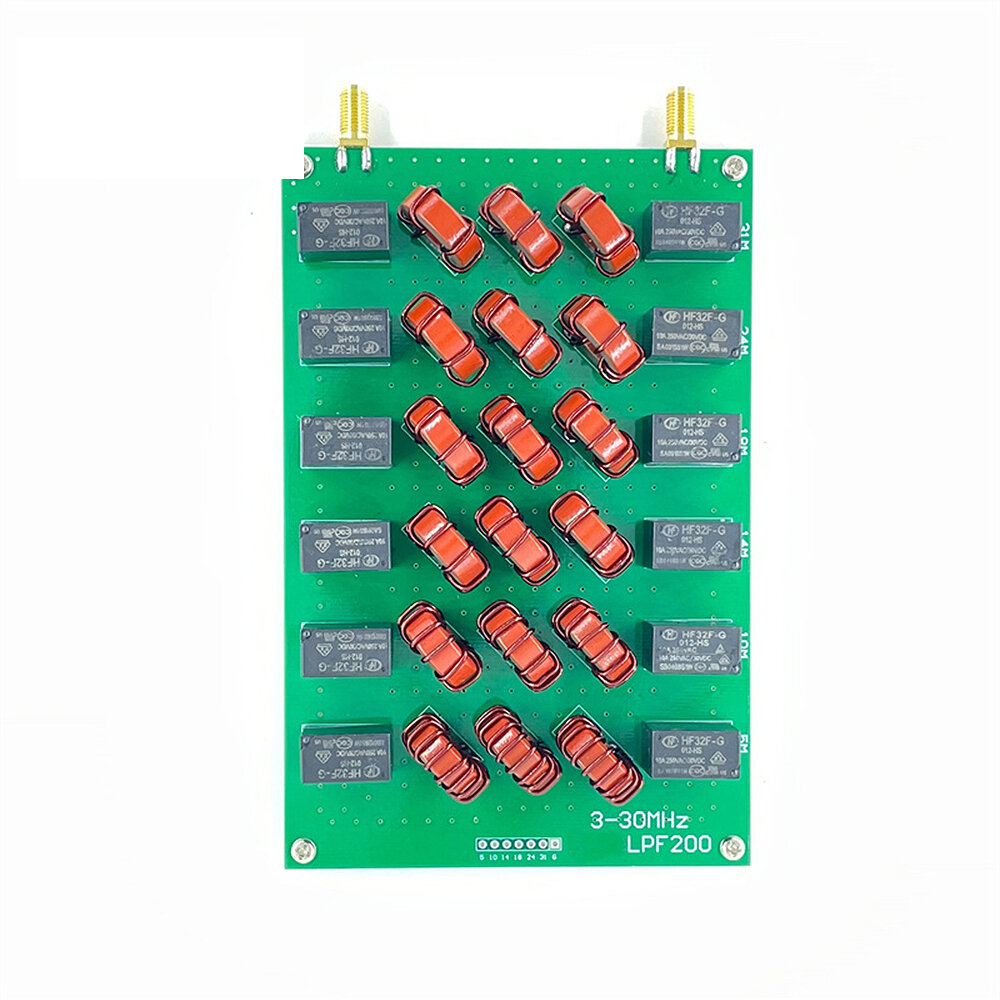

LPF-200 3-30MHz Short Wave High Frequency Low Pass Filter Board 6 Band 200W CW/300W SSB for Short Wave Power Amplifier