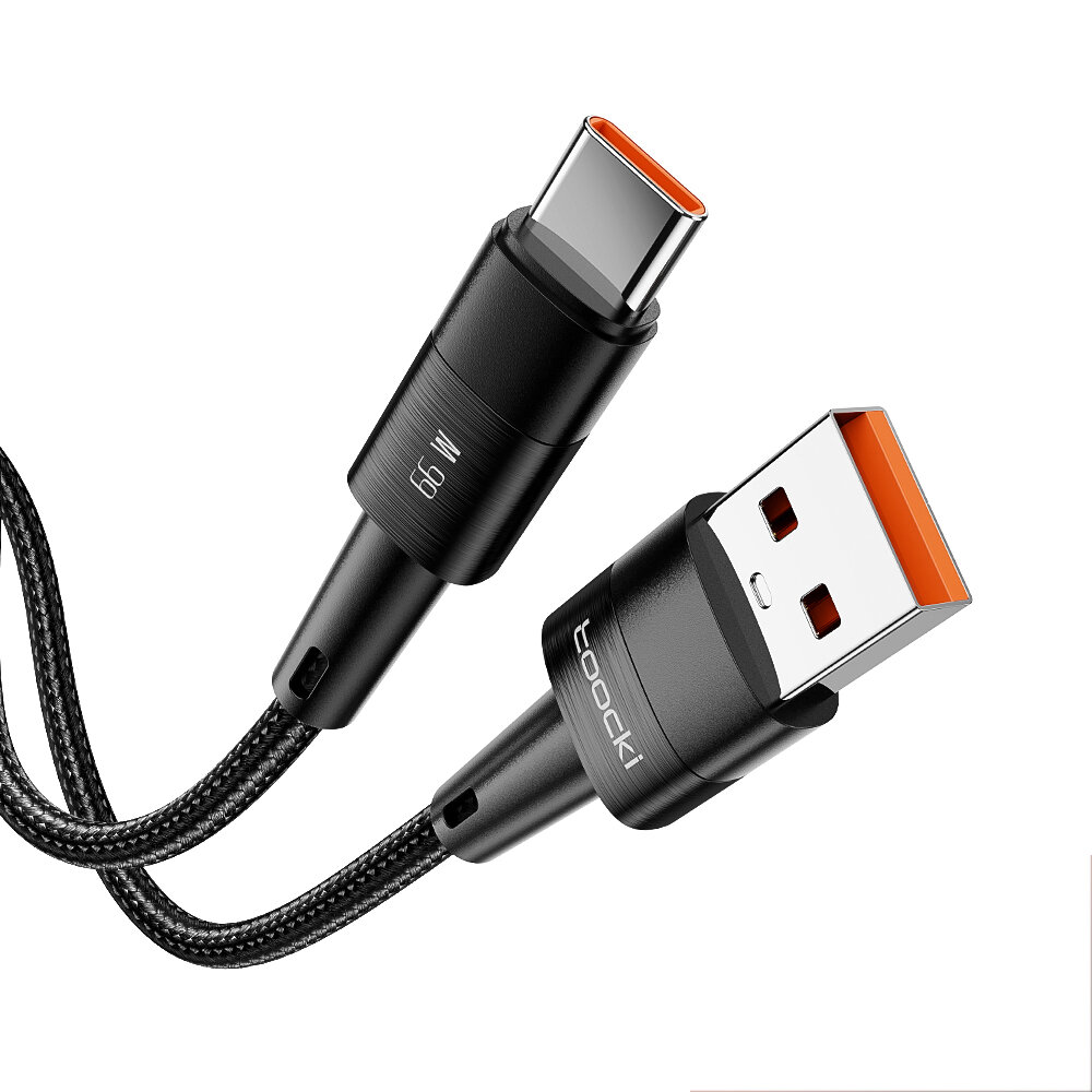 

Toocki 66W USB-A to Type-C Cable QC4.0 Fast Charging Data Transmission Copper Core Line 1M/2M Long for Xiaomi Mi13 for H