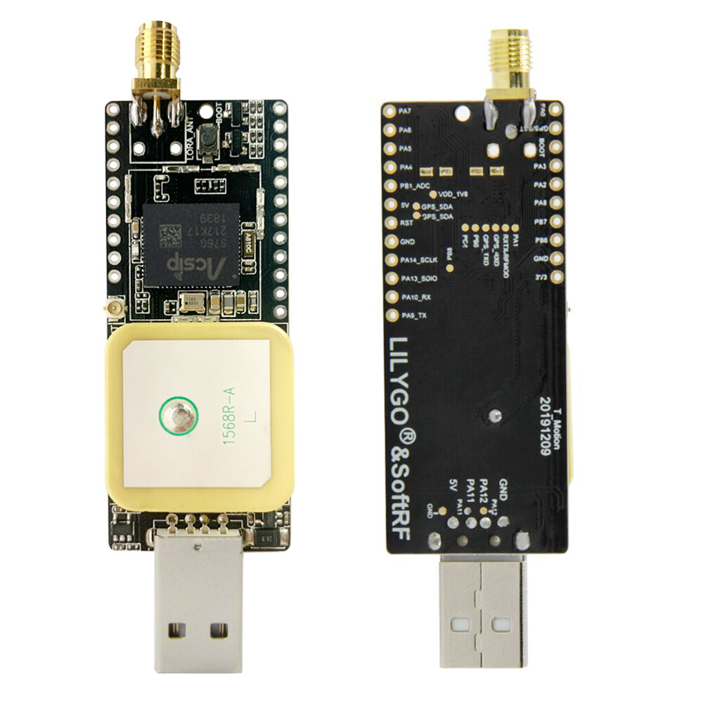 LILYGO® TTGO T-Motion SoftRF S76G Lora Chip 868/915/923Mhz Antenna GPS Antenna USB Connector Development Board