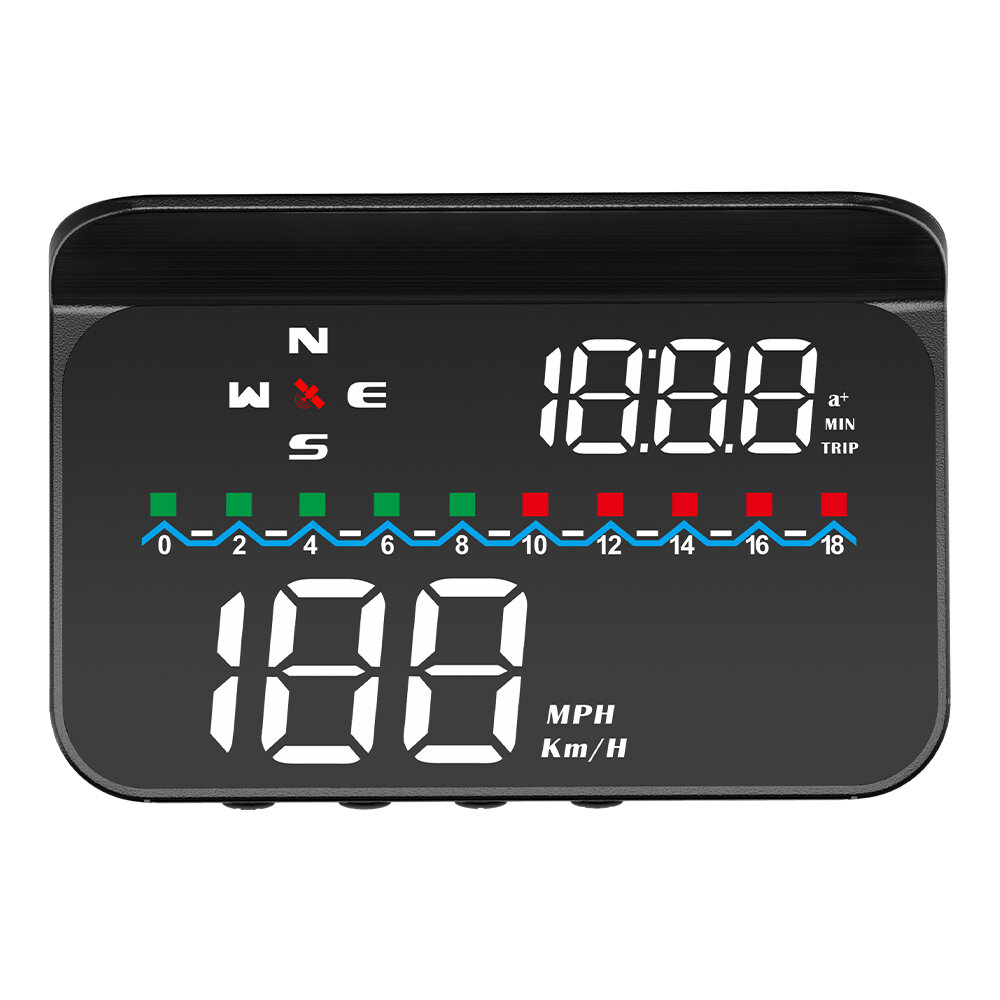

M19 GPS HUD Auto Speedometer Car Head Up Display Time Driving Distance RPM Tips Electronic Accessories Fits All Cars