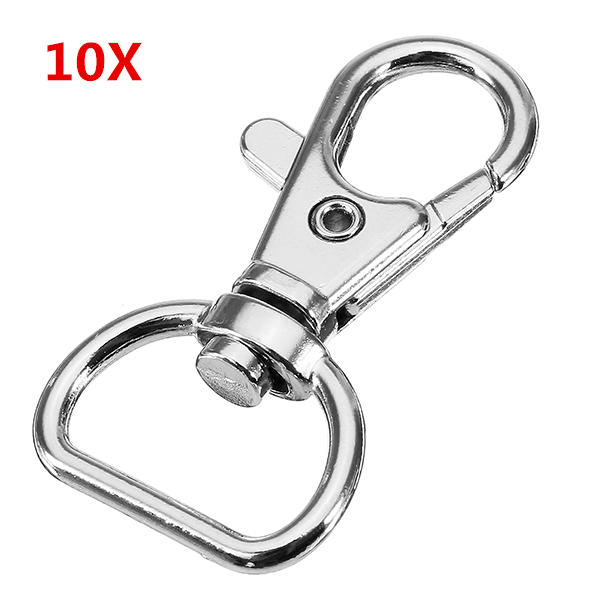 10Pcs 40mm Silver Zinc Alloy Swivel Lobster Claw Clasp Snap Hook with 16mm D Ring