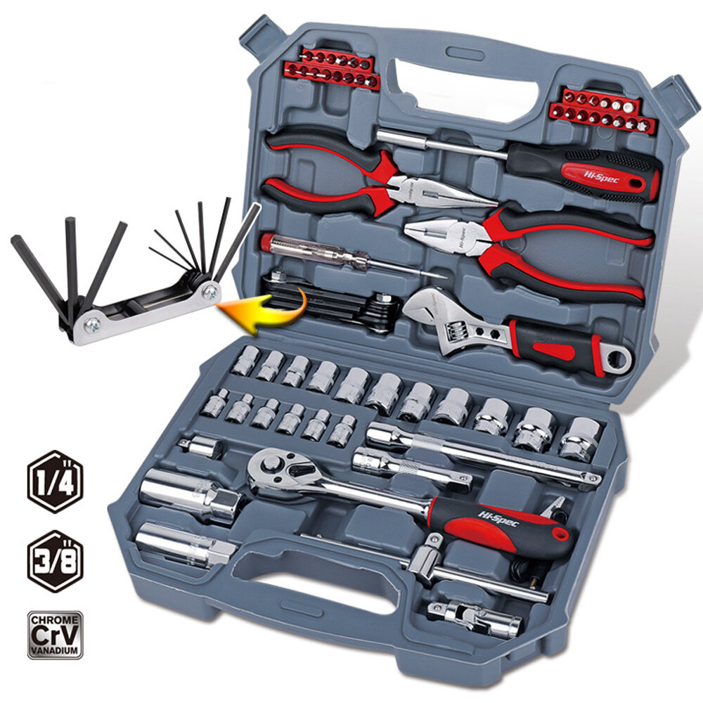 Hi-spec 67pcs hand tool set metric car auto repair automotive mechanics ...