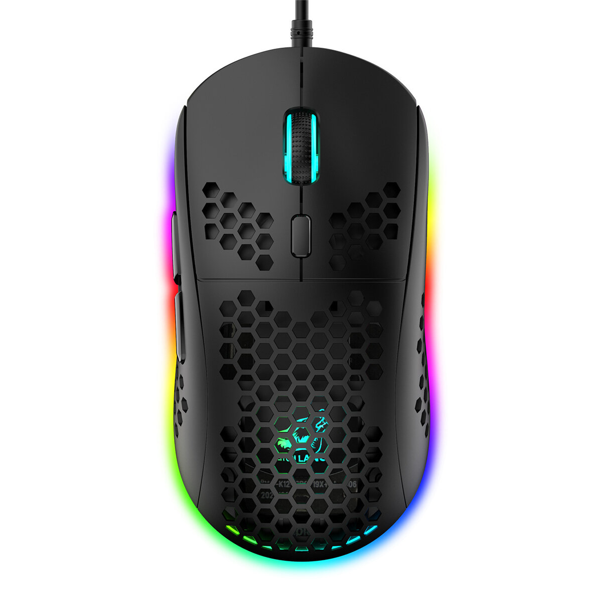ZIYOULANG M8 Wired Game Mouse Ademhaling RGB Colorful Honeycomb Hollow 12000 DPI Gaming Mouse USB Wi