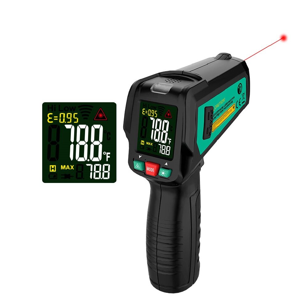 Bricolage FUYI -50 ~ 580 ℃ thermomètre numérique infrarouge sans contact Laser portable IR thermomètre avec thermocouple de type K