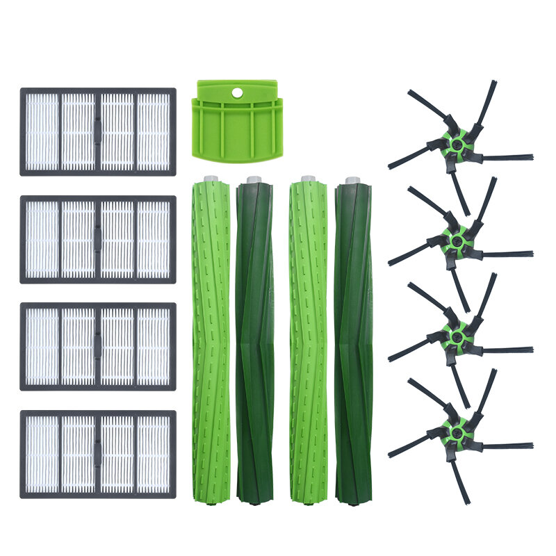 

13pcs Replacements for iRobot S9 Vacuum Cleaner Parts Accessories Main Brushes*4 Side Brushes*4 HEPA Filters*4 Silicone