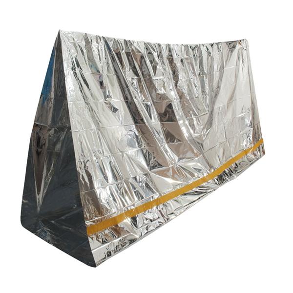 Sürgősségi aluminizált napernyő takaró elsősegélyszigetelő hálózsák kültéri kemping túlélés 100 x 200cm