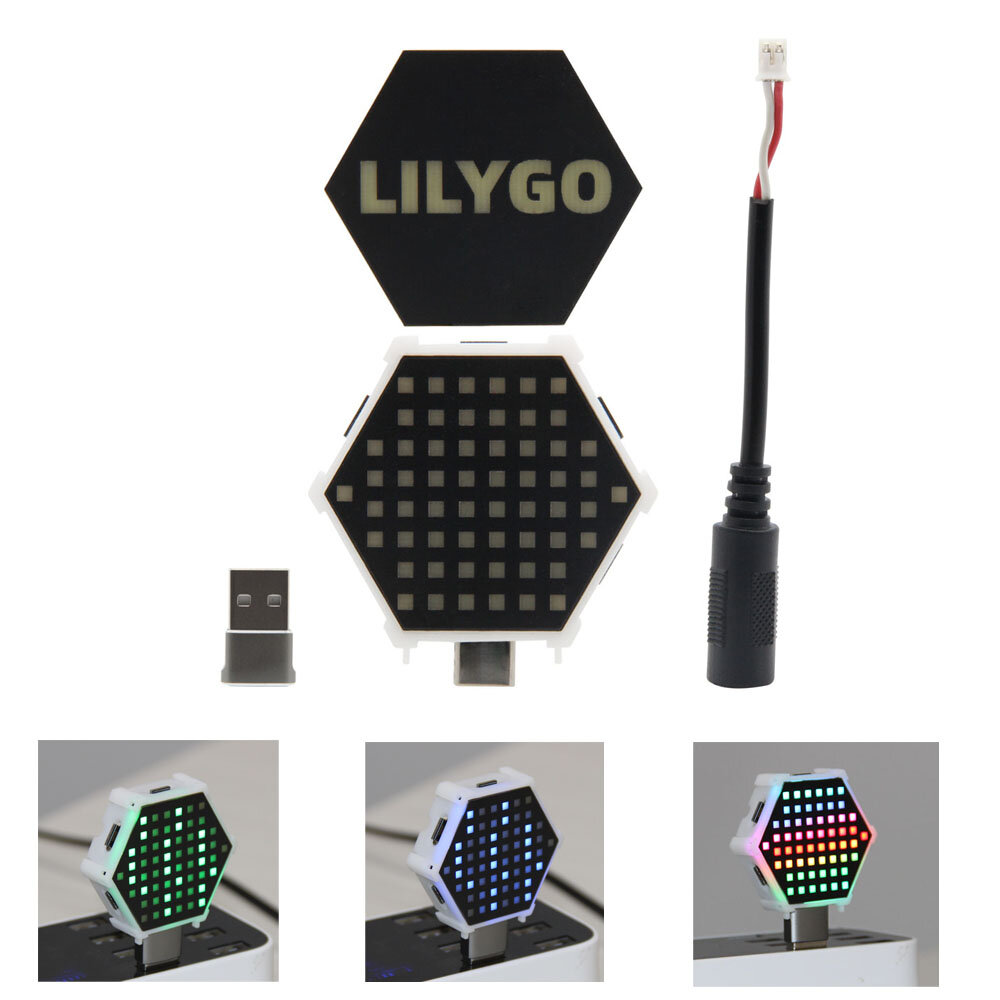 LILYGO? TTGO T-Color Hexagon LED ESP32-C3 APA102 Wireless Module Supports Dual Download Mode Flexibl