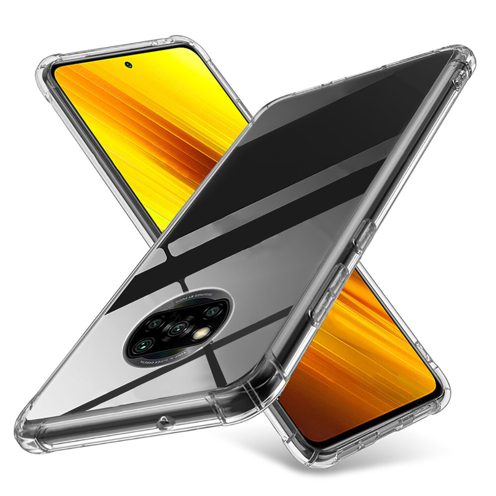 

Bakeey for POCO X3 PRO /POCO X3 NFC Case with Air Bag Lens Protect Shockproof Transparent Non-Yellow Soft TPU Protecti