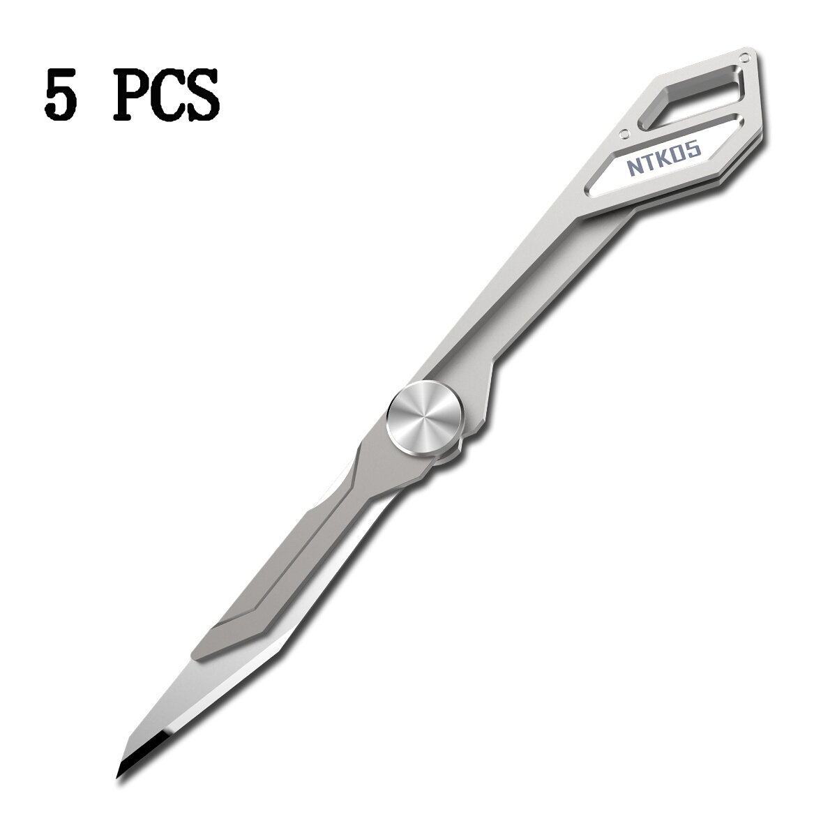 5 PCS NITECORE NTKO5 97mm TC4 Knife Titanium Alloy Ultralight Folding EDC Knife Keychain Pocket Knife