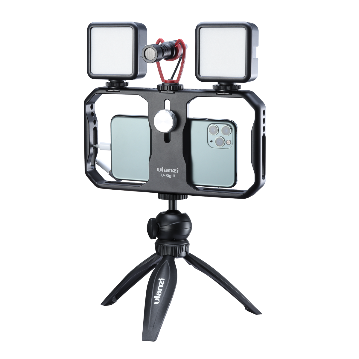 

Ulanzi U-Rig II Metal Universal Phone Video Rig Handheld Grip Stabilizer Vlog Cage Case Grip Filmmaking Case for iPhone