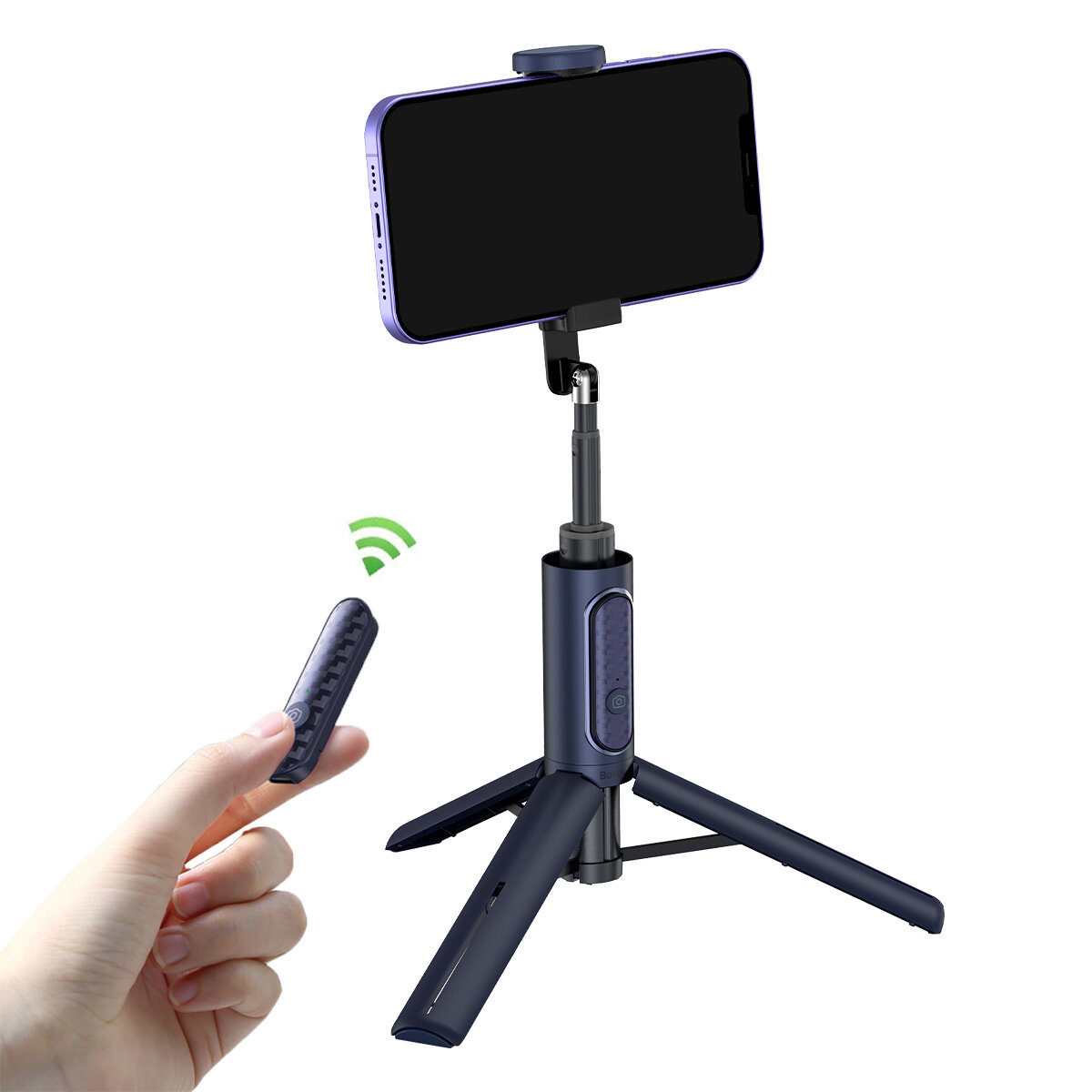 

Baseus All In One Portable bluetooth Tripod Selfie Multi-Angle Adjustable Hidden Phone Clamp with 8-Section Telescopic S