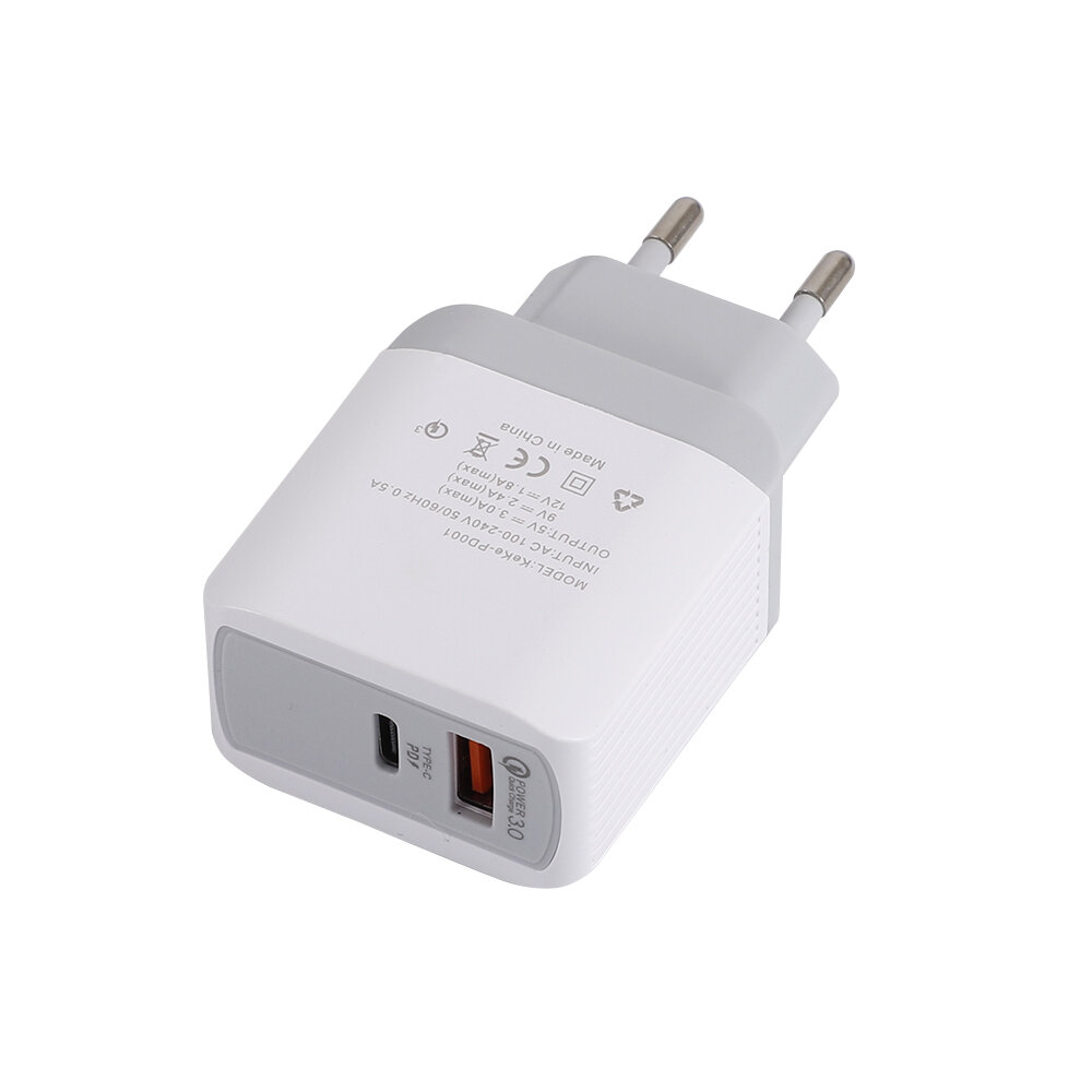 Bakeey USB-oplader QC3.0 PD18W Snel opladen voor iPhone XS 11Pro Huawei P30 P40 Pro Mi10 S20 + Note 