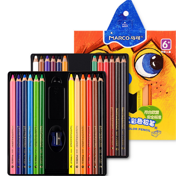 

Цветной карандаш Marco 1650, набор для отправки, строгальный карандаш, рисунок для ученика, рисование, 24 цвета, набор к