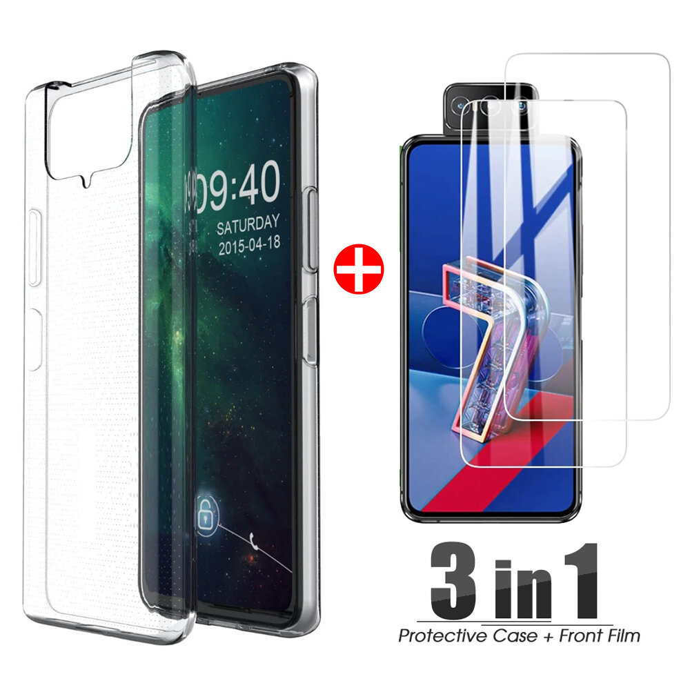 

Bakeey for ASUS ZenFone 7 ZS670KS 5G Accessories Set 1PC Transparent Ultra-Thin Non-Yellow Soft TPU Protective Case + 2P