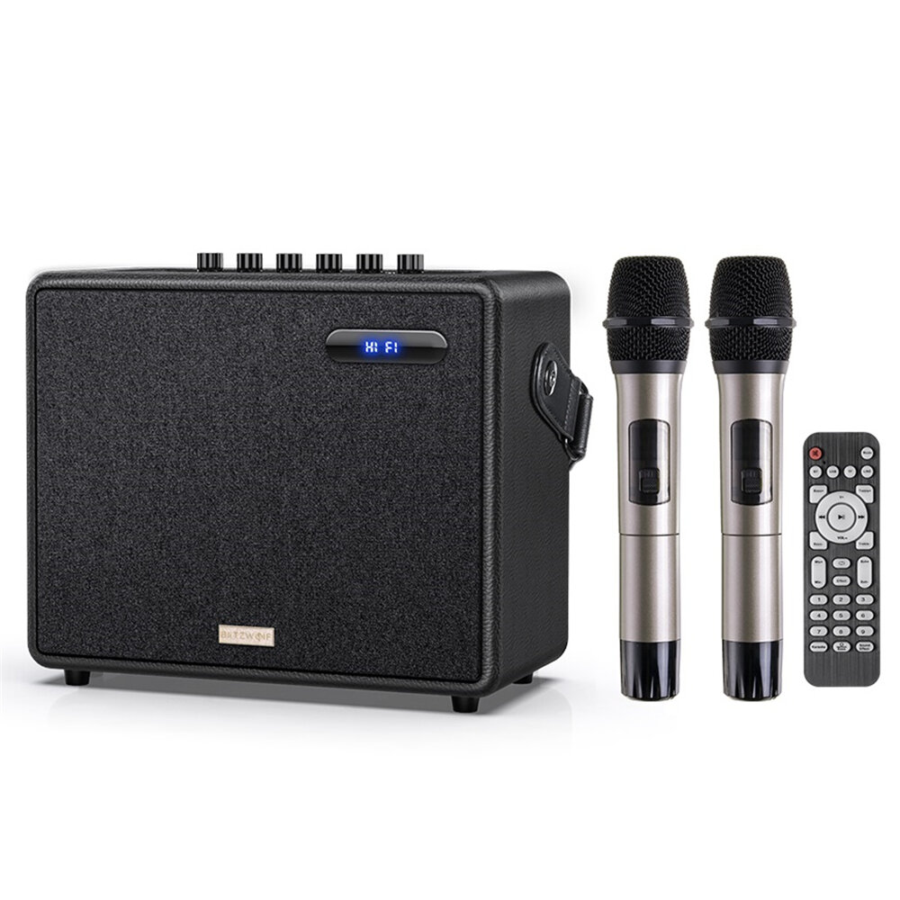 Blitzwolf® bw-woo3 60w bluetooth speaker portable speaker heavy bass 3 units dsp tf card aux wired wireless microphone outdoors speaker