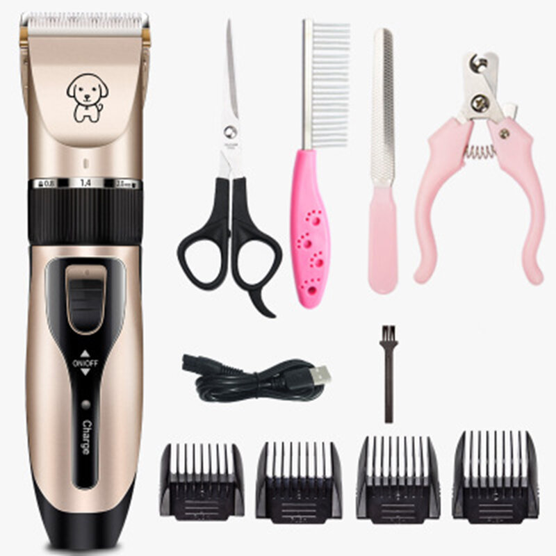 Professional Dog Hair Electric Trimmer With 1 Set Of Clipper Tools USB Charging Pet GroomingHaircut Tool Low-noise Cat