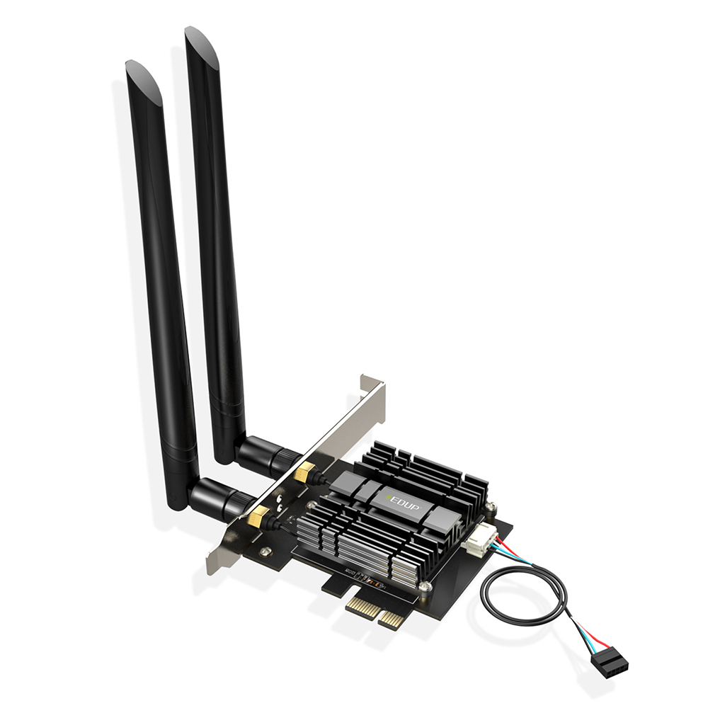 EDUP PCIe bluetooth WiFi Card Ac1300Mbps Wireless WiFi Network Card Adapter 2.4G/5.8G Dual Band Antenna for Desktop PC L