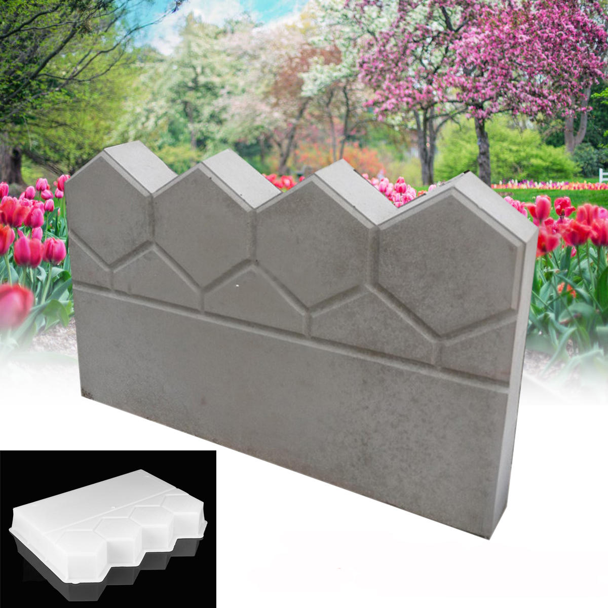 Garden Path Maker Mold Plastic Cement Brick Mold Pervious Concrete Flowerbed Pool Brick