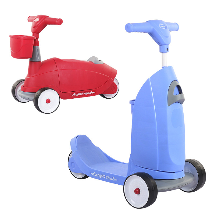 سكوتر ركلة للأطفال 3 عجلات للركوب أو الانزلاق في One للأولاد والبنات الذين تتراوح أعمارهم بين 2-10 سنوات