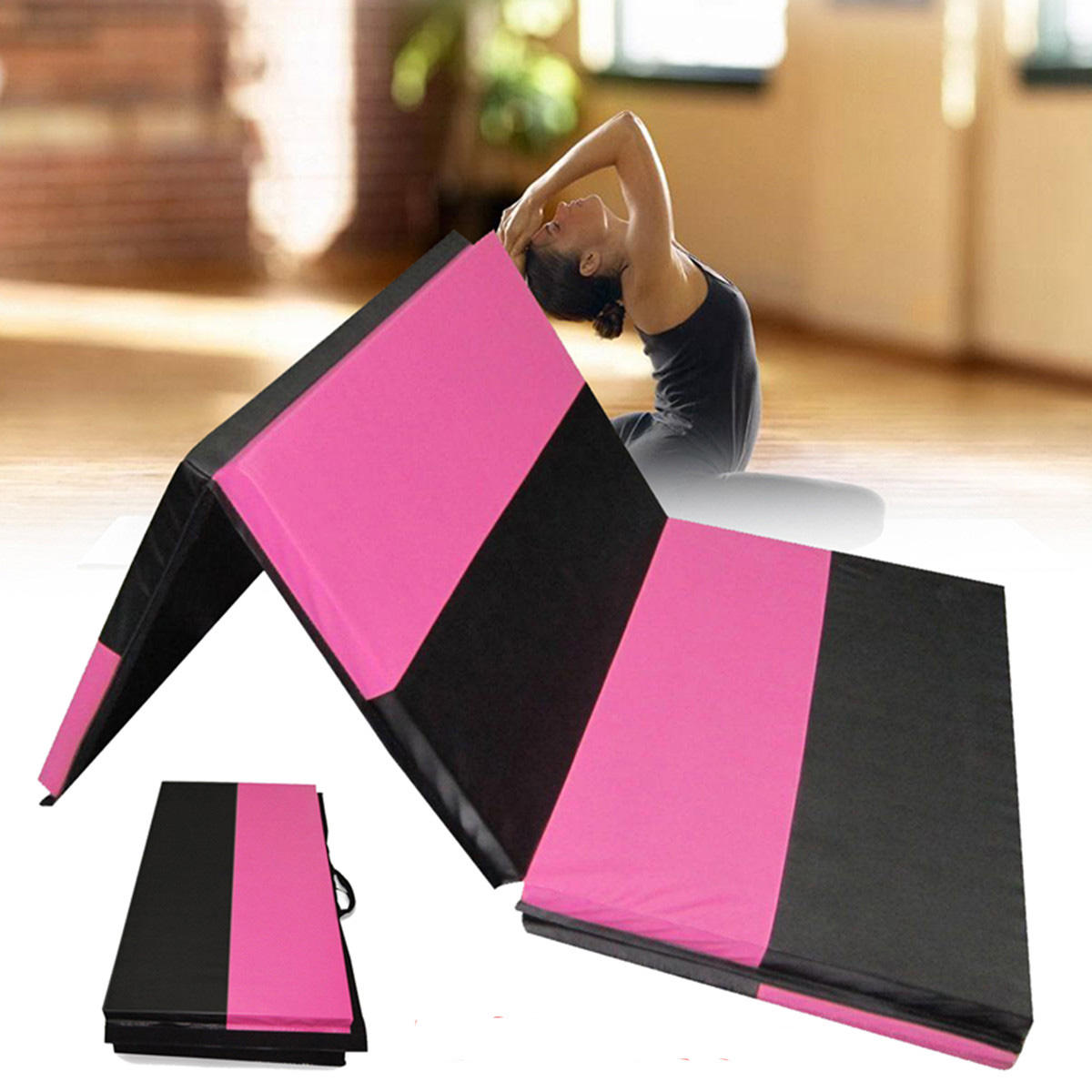 70x47x1.97inch Foldable Gymnastic Mat Exercise Yoga Fitness Workout Tumbling Pad