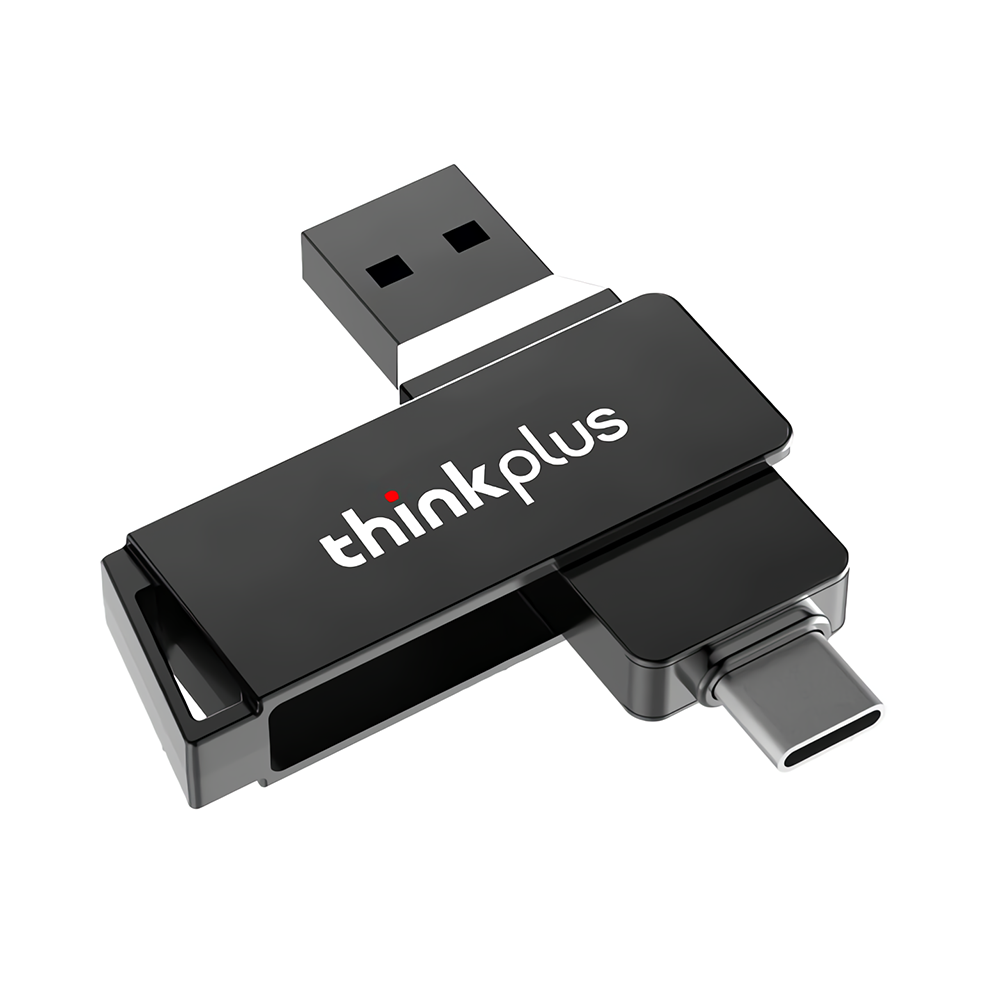 Lenovo Thinkplus MU251 USB3.0 Type-C Flash Drive Dual Interface Pendrive 360? Rotatable USB Memory D