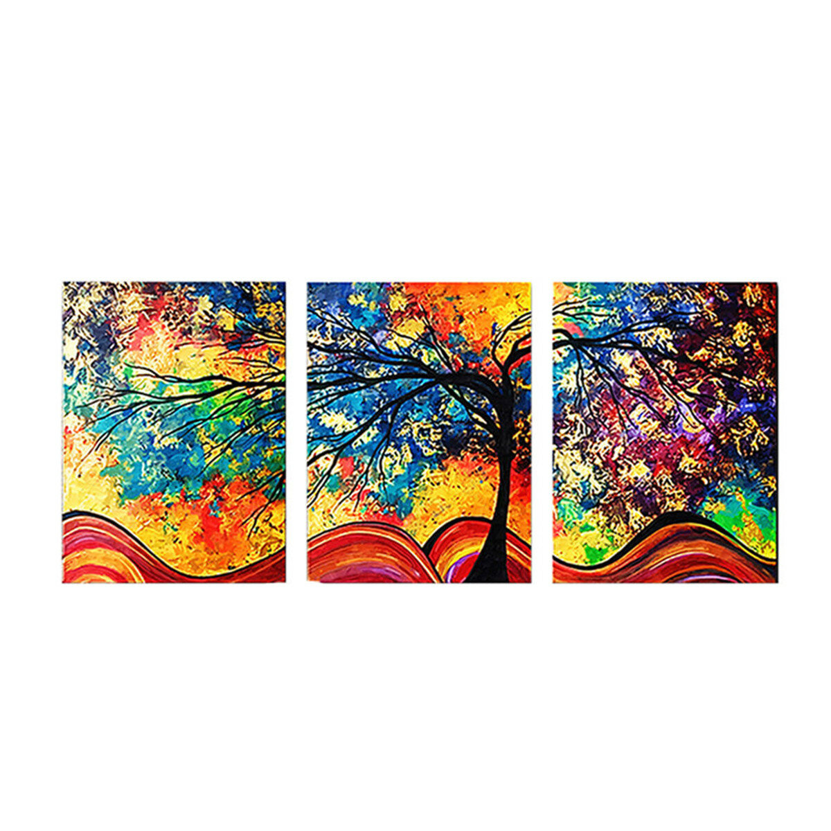 3Pcs Colorful Tree HD Canvas Print Paintings Wall Decorative Print Art Pictures Framed/Frameless Wal