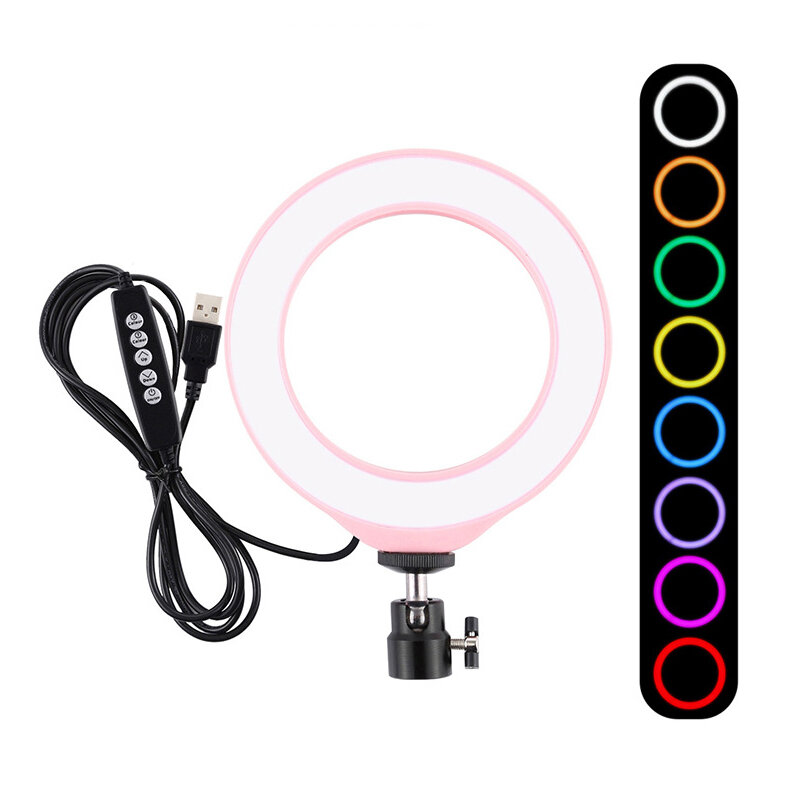 

PULUZ PU432F 6,2 дюйма 16 см RGBW с возможностью затемнения LED Кольцевая подсветка 10 режимов 8 цветов USB для Youtube