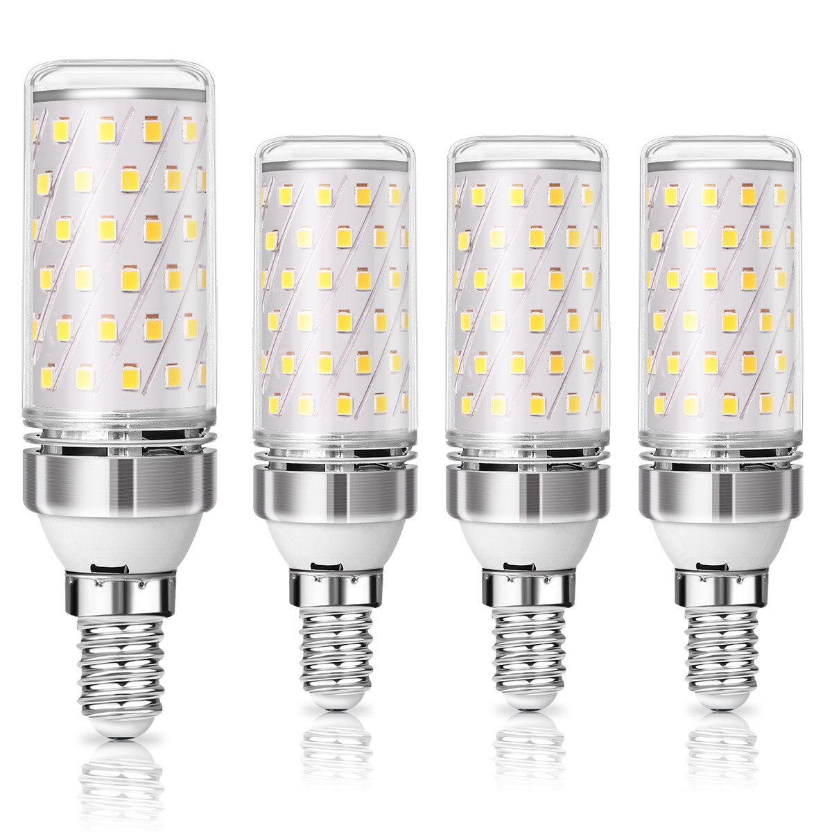 

Kingso 4PCS AC 230V 12W 6000K LED Light Bulbs E14 Socket with 84pcs 2835 Lamp Beads for Living Room Bedroom Kitchen