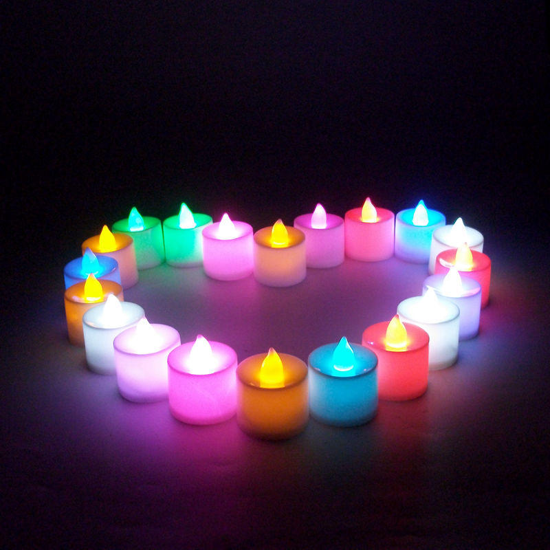 

1 Pcs Led Light Candle Flameless Colorful Tea Candle Lamp Electronic Candle Party Wedding Decor