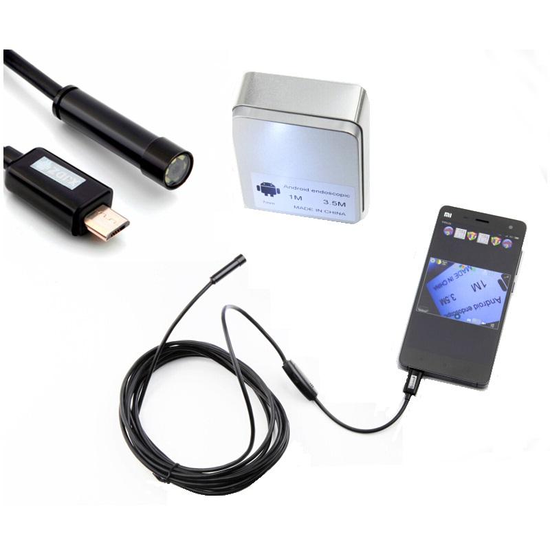 

6 LED 7mm Lens Android Borescope Waterproof Inspection Tube Camera