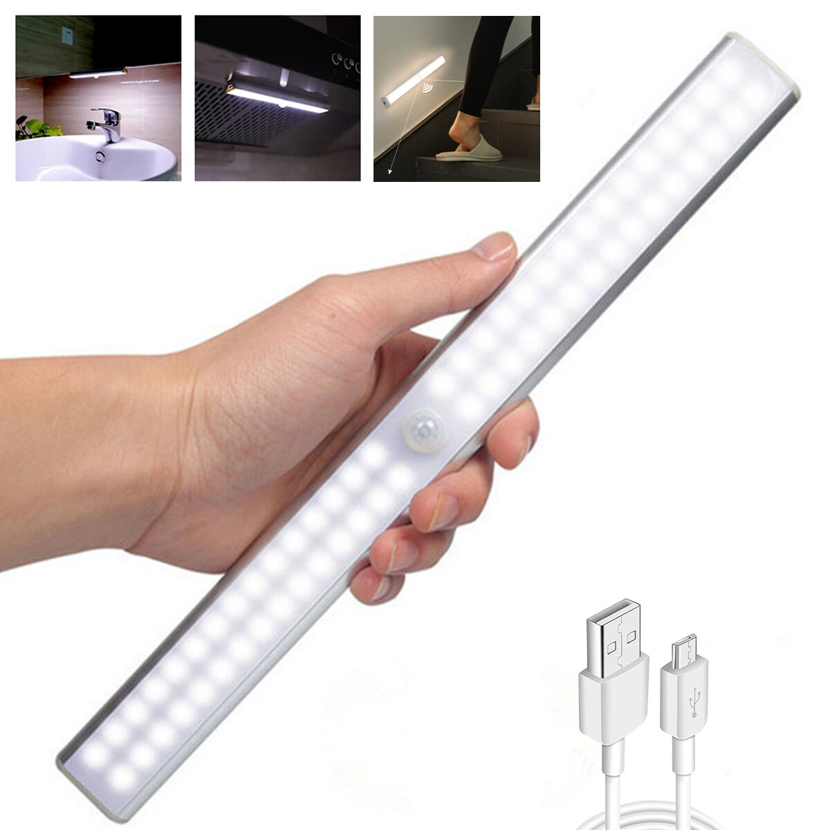 Draadloze LED Kast Nachtlampje Bewegingssensor Licht Kast Nachtlampje voor Keuken Slaapkamer Trapverlichting