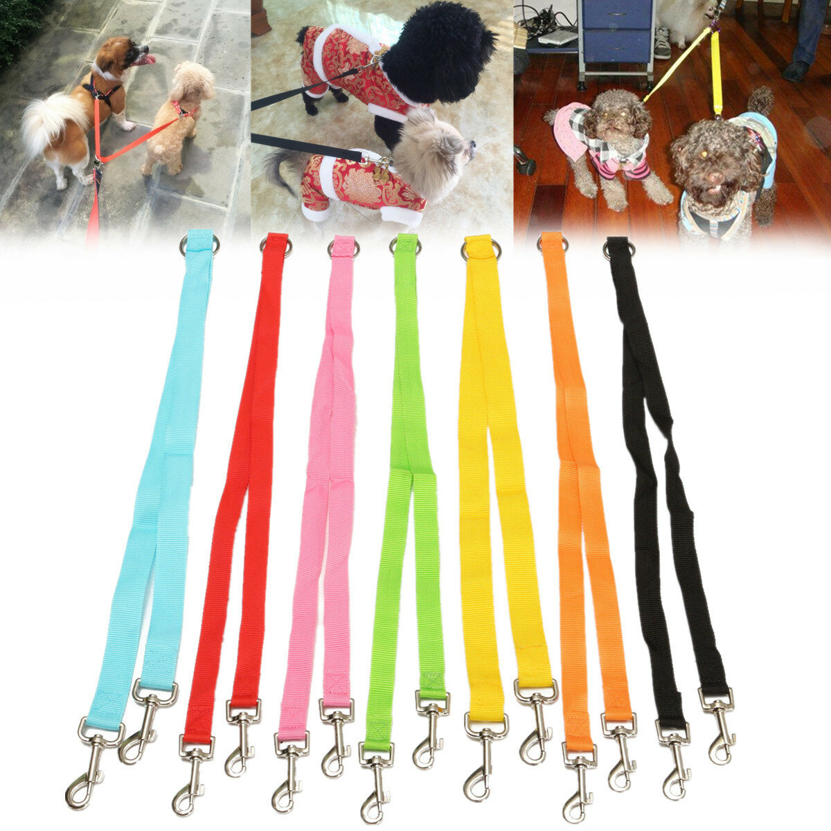 Ancol Double Dog Coupler Twin Lead Walk 2 Dogs On 1 Lead