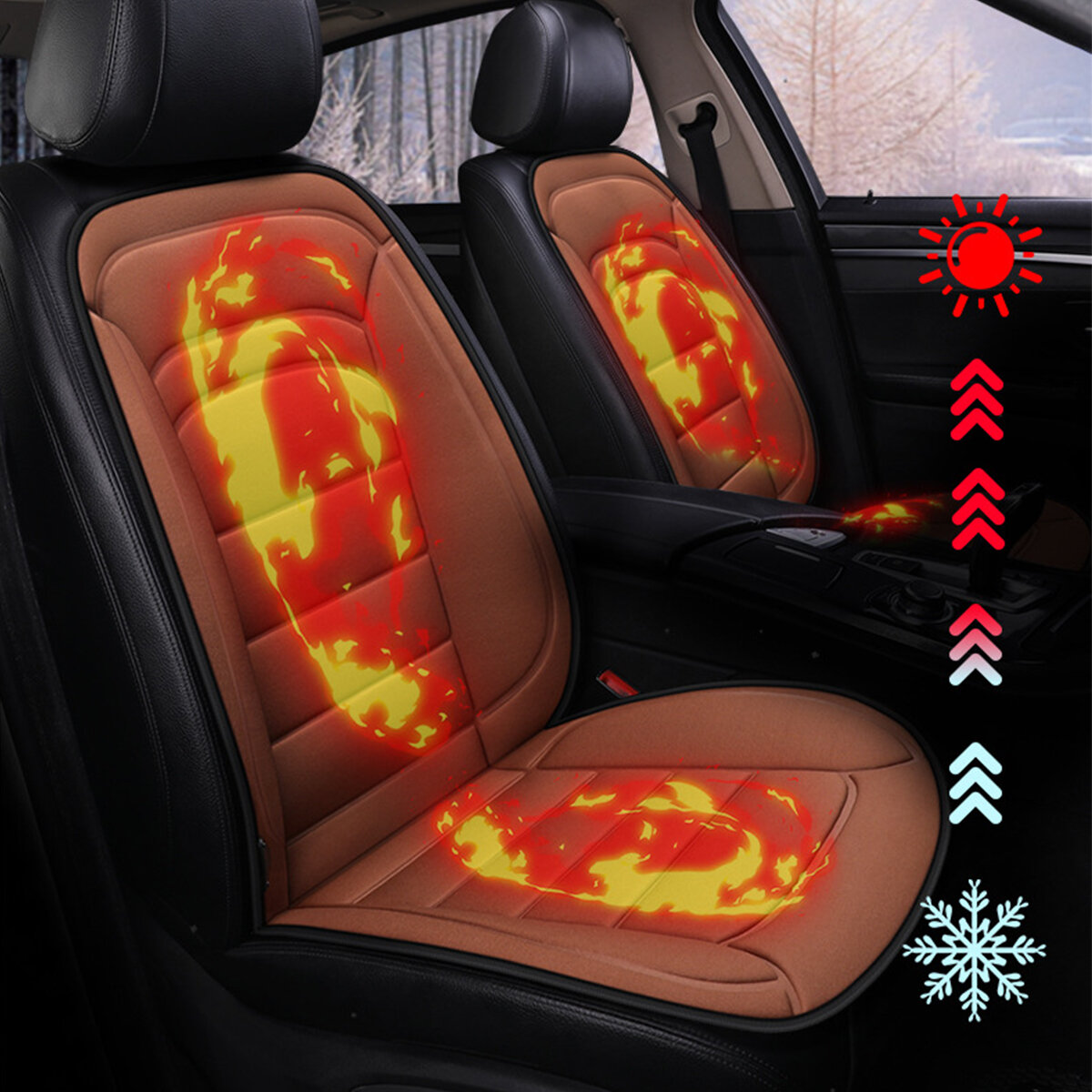12V Universal Car RV Heated Seat Cushion Cover Heating Heater Warmer Pad Winter