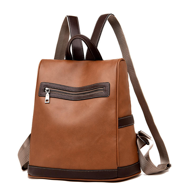 Leather School Bag Teenage Travel Camping Backpack Waterproof Shoulder Bag Handbag