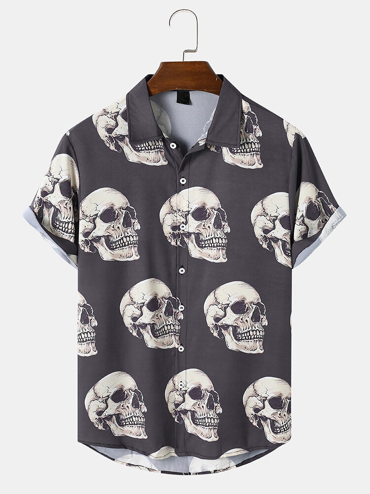 Casual overhemden met schedel voor heren