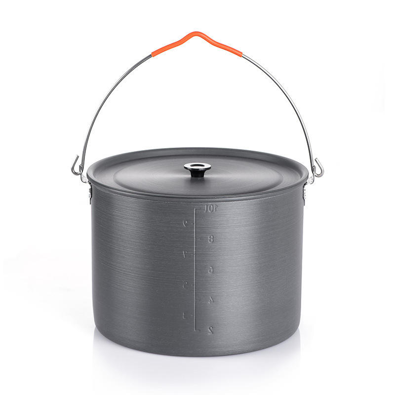 Naturehike NH19CJ003 10L 6-8 People Aluminum Hanging Pot Outdoor Camping Picnic Portable Cookware With Handle  