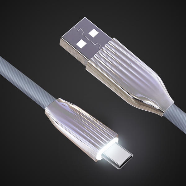 

Cafele LED Light 2.1A Type C Flat Fast Charging Data Cable 1.2m For Oneplus 6 8 8 se S9