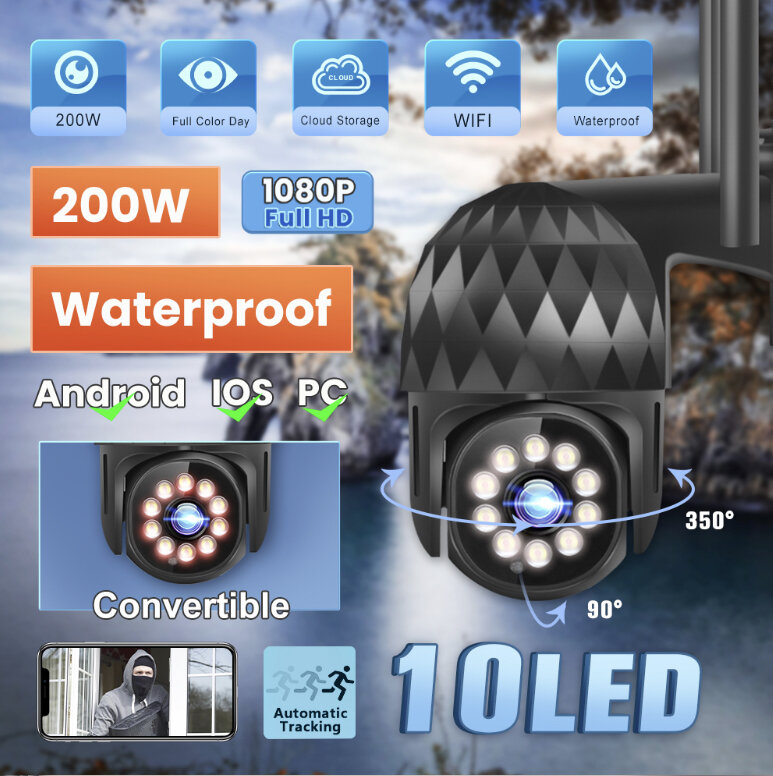 Kamera IP Guudgo 1080P 10 LED za $33.29 / ~129zł