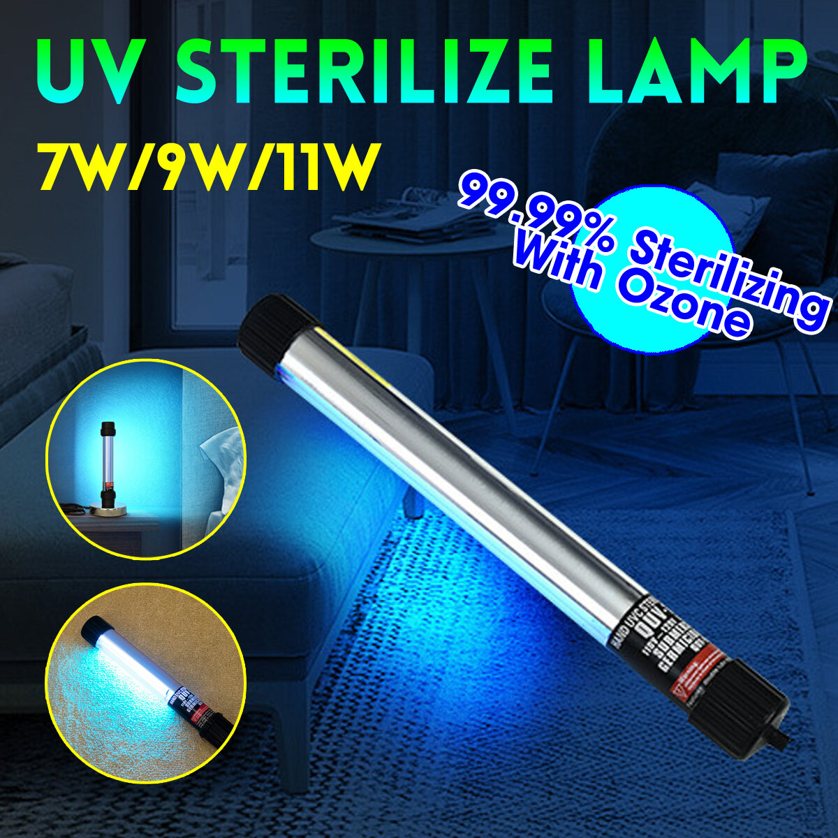 

7W-11W UVC Озон UV Blue-ray Germicidal Лампа Трубка Стерилизатор Дезинфекционный свет Лампа UVC Germicidal Лампа Стерили