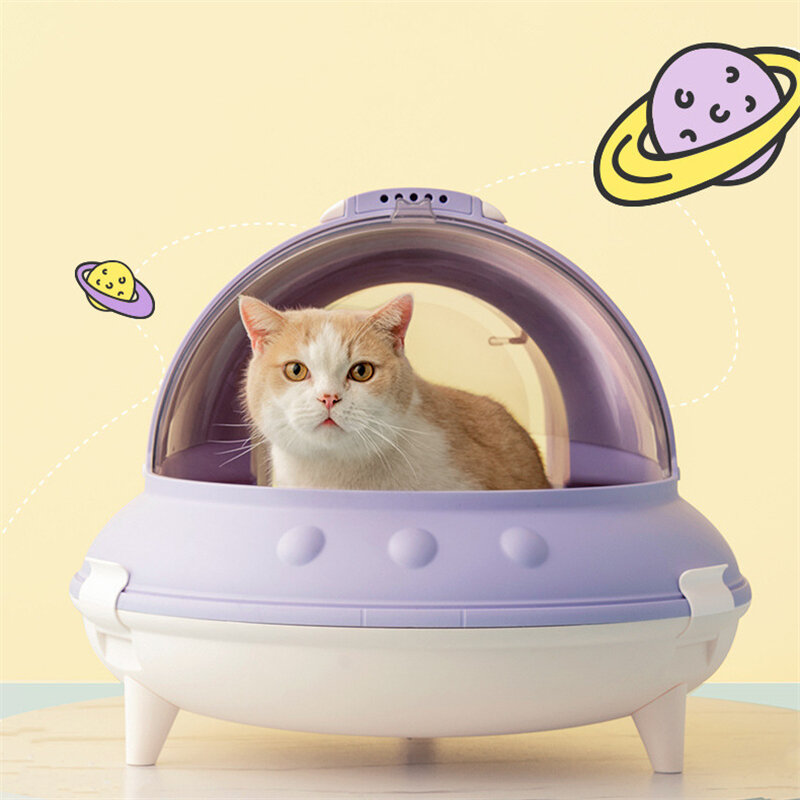 Cat UFO Litter Sand Box Bedpan for Pet Supplies Bed Portable Carrier Cleaning Puppy Toilet Tray Basin