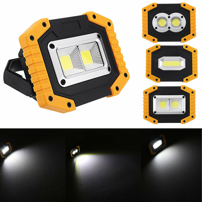 30 W USB LED COB Light Outdoor 3 Modos Luz de Trabalho Camping Lanterna de Emergência Lanterna Holofote Holofote Luz de Camping