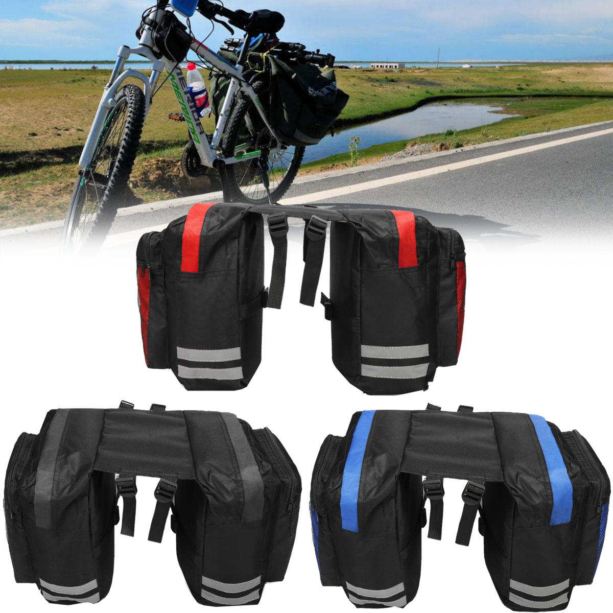 BIKIGHT 600D 20L Cycling Bike Luggage Bag Bicycle Rear Rack Seat Saddle Bag Cycling Pannier Waterproof for SAMEBIKE Bezi