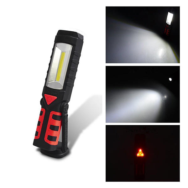 USB Rechargeable LED COB Camping Light Emergency Flashlight with Magnetic Base for Outdoor Home Auto