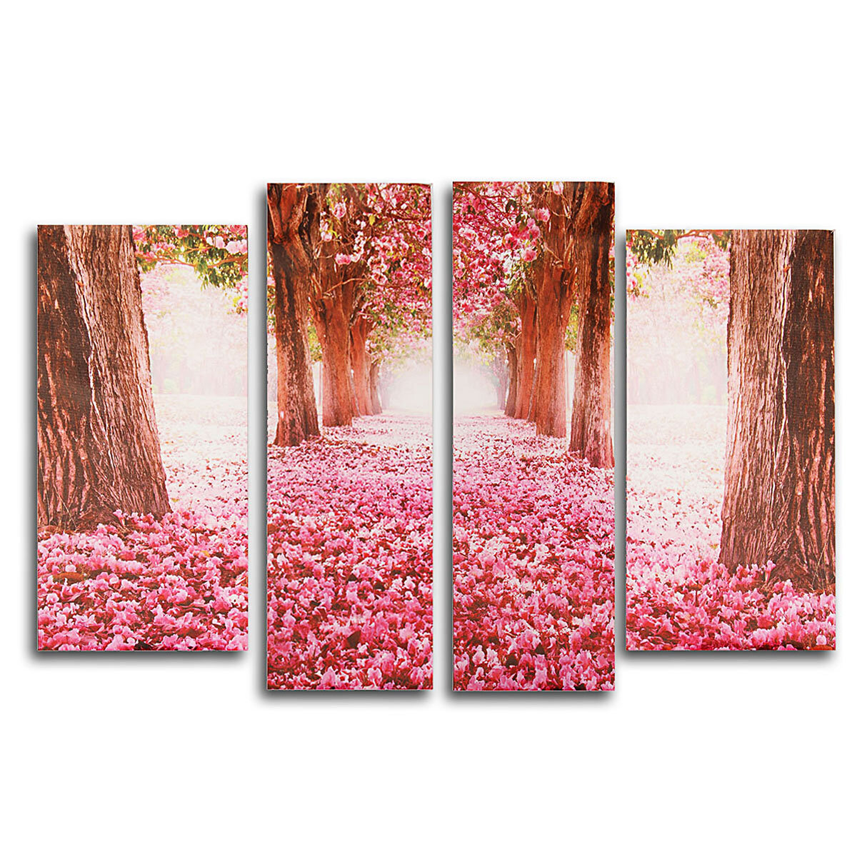 

4Pcs Cherry Blossoms Tree Canvas Print Paintings Wall Decorative Print Art Pictures Frameless Wall Hanging Decorations f