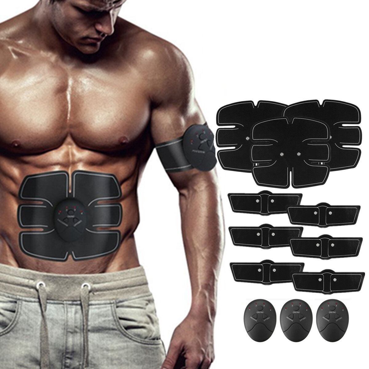 KALOAD 12PCS EMS Arm Abdominal Muscle Trainer Body Beauty ABS Stimulator