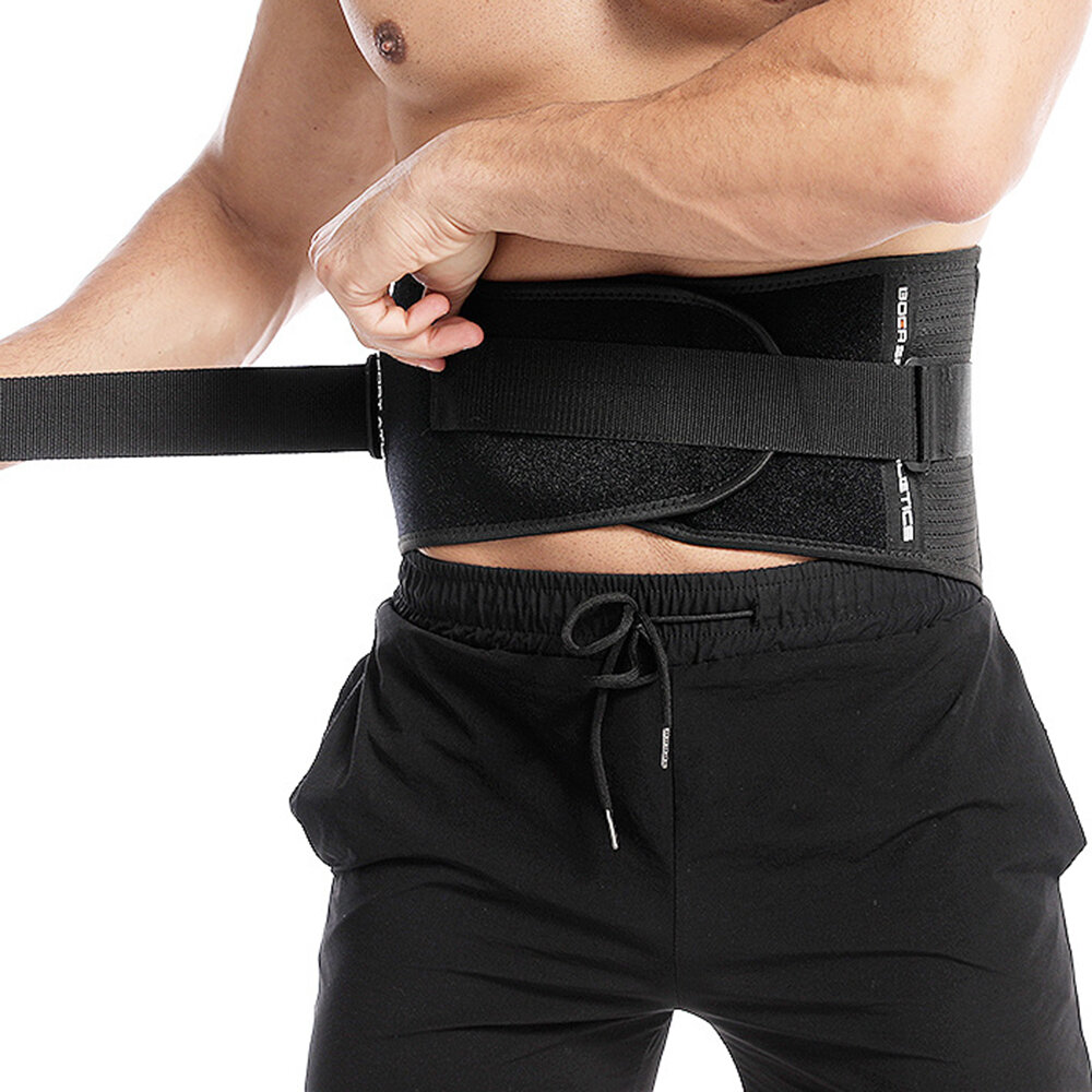 

BOER Fitness Back Support Belt 6 Steel Plate Design Breathable Fabric Flexible Adjustment Anti-Strain for Lifting Cyclin