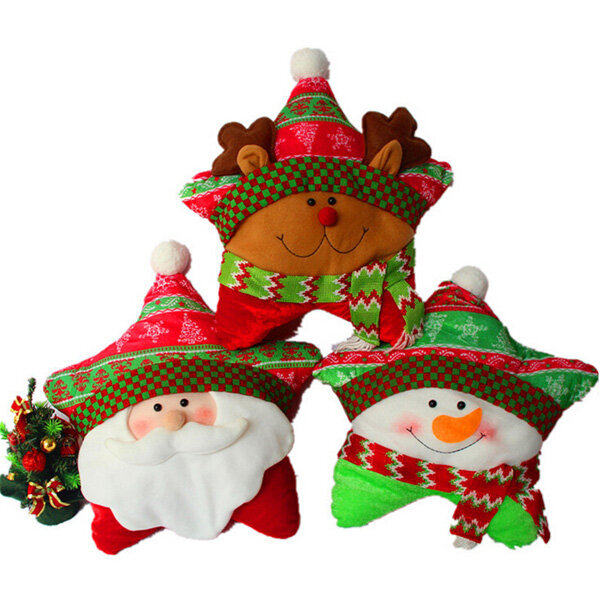 Kerst Serie Kerstman Sneeuwpop Herten Sierkussen Pentagram Kussen Thuis Auto Decoratie