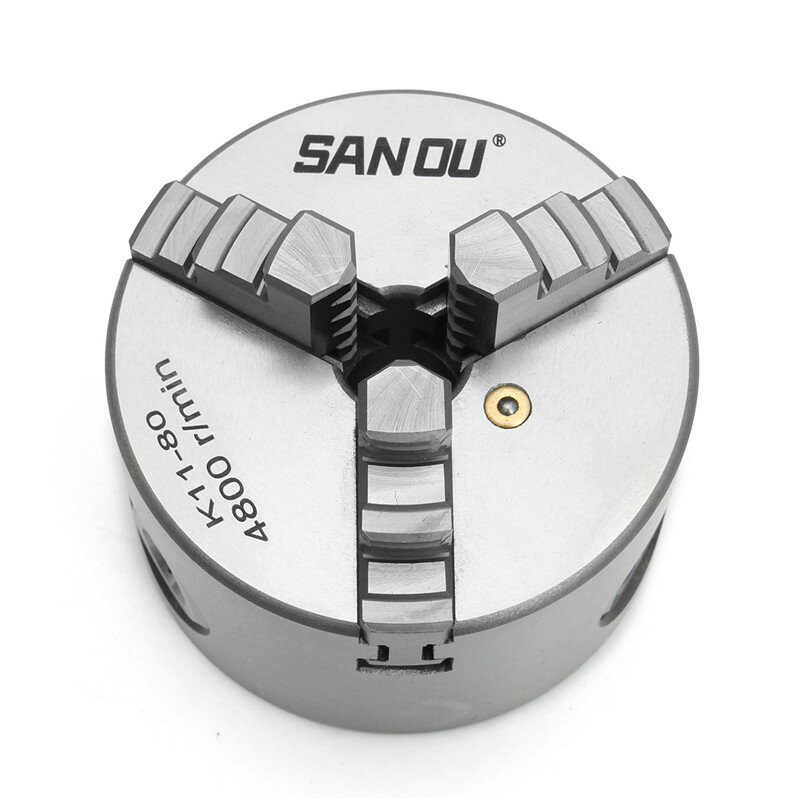 SANOU K11-80 80mm 3 klauwplaat Handmatige boorkop Zelfcentrerende draaibankhouder