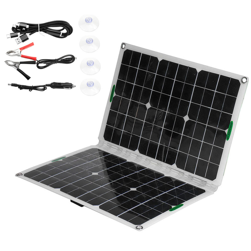 120W 18V Solar Panel Dual USB Power Bank Batería Cargador Generador de energía plegable portátil cámping Travel